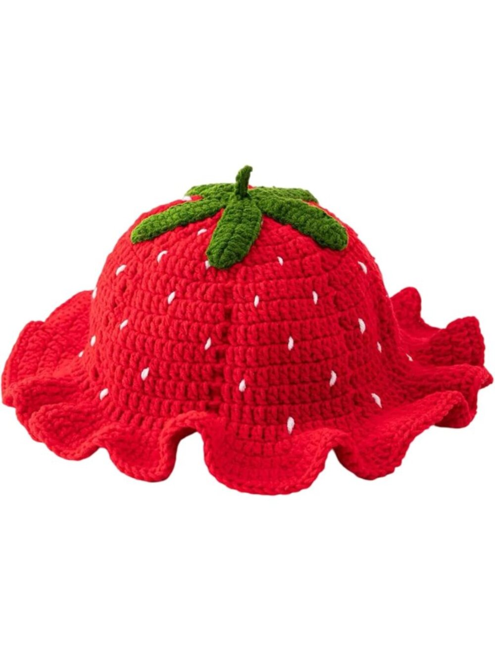Handmade Crochet Bucket Hat for Women | Ruffled Brim, Foldable Floppy Beach Cap